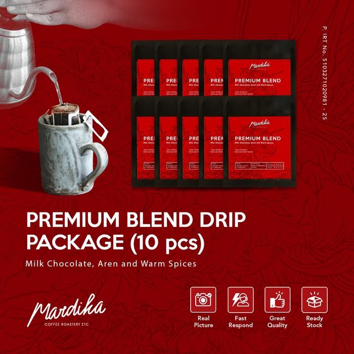 

PAKET DRIP KOPI PREMIUM BLEND (100% Arabica) - Mardika Coffee