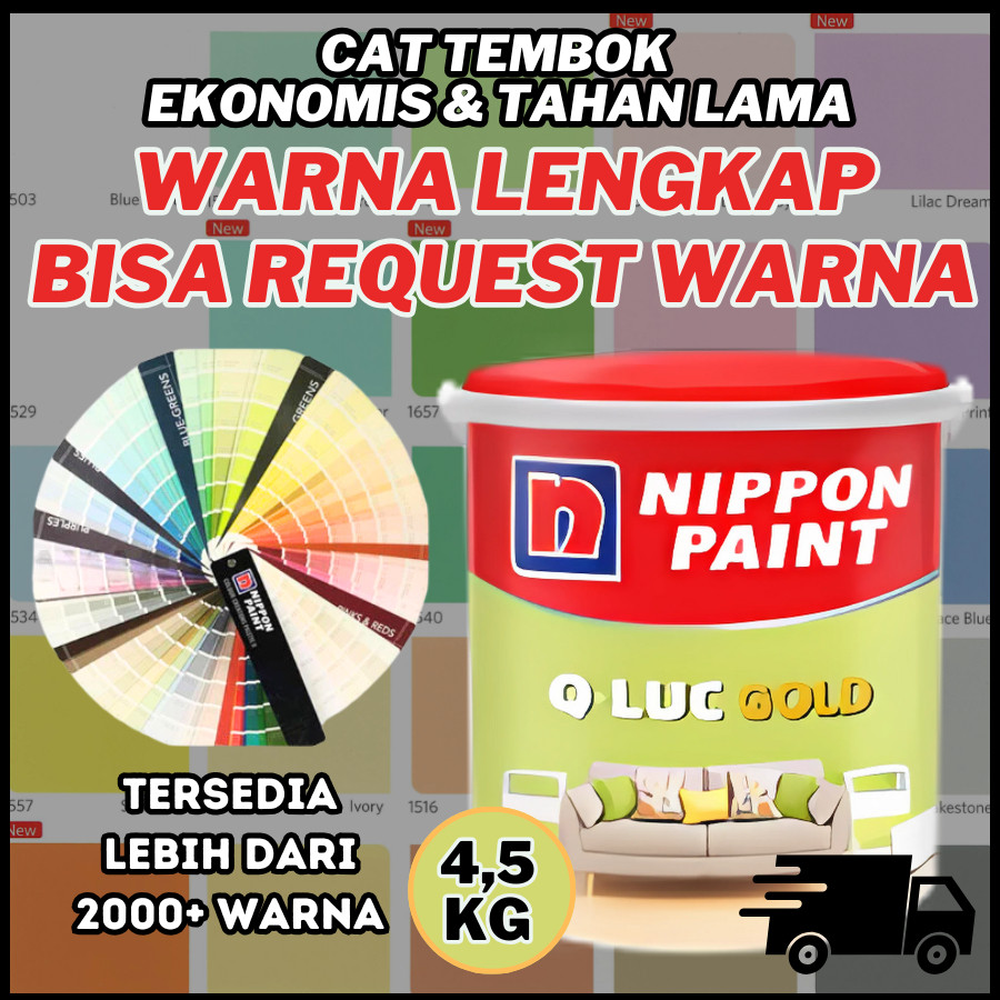 KARGO [ WARNA TINTING ] Q-LUC GOLD CAT TEMBOK Q LUC 4,5KG CAT TEMBOK NIPPON PAINT Q LUC GOLD CAT