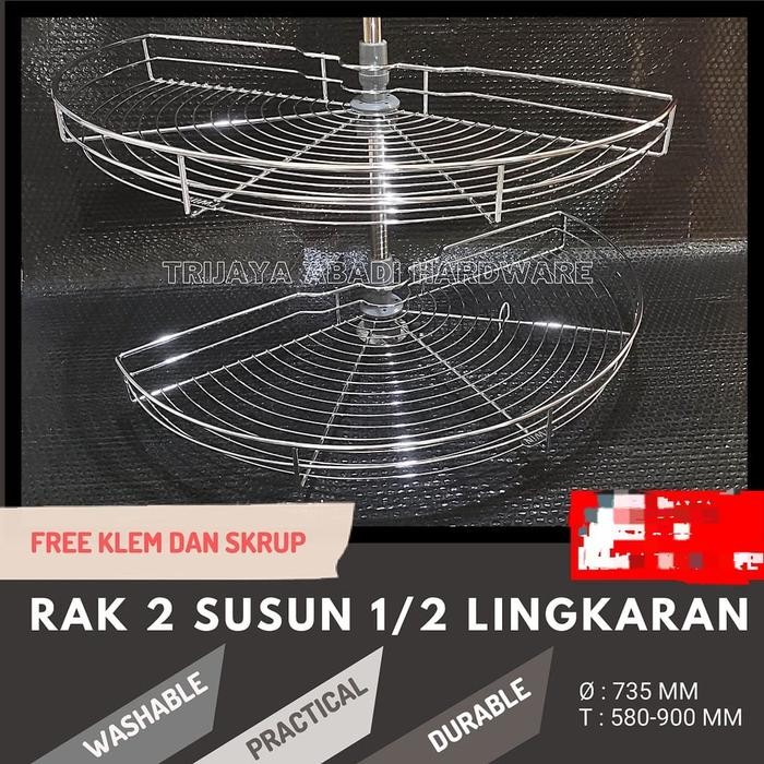 Terlaris Rak Sudut Dapur Putar Sudut 270 / Sudut Kabinet Putar 270 Rak Sudut