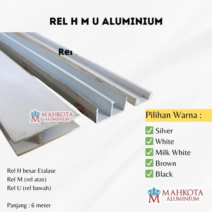 PREMIUM Rel H, M, dan U Etalase Aluminium Rel H Besar