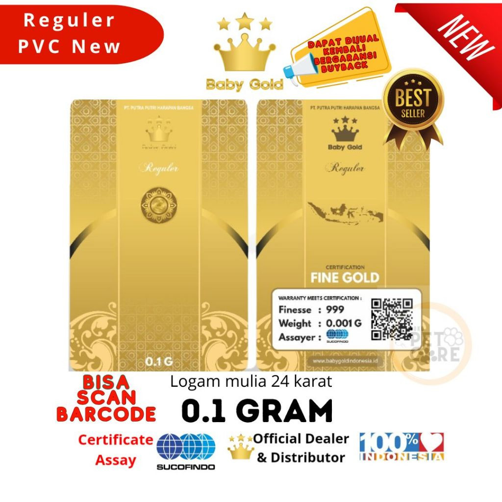 BABY GOLD PVC 0.1 EMAS MINI LOGAM MULIA