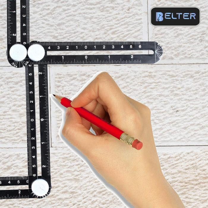 

Bricks - Penggaris Lipat 6 Sudut Siku Pola Multifungsi Alat Ukur Keramik Lubang