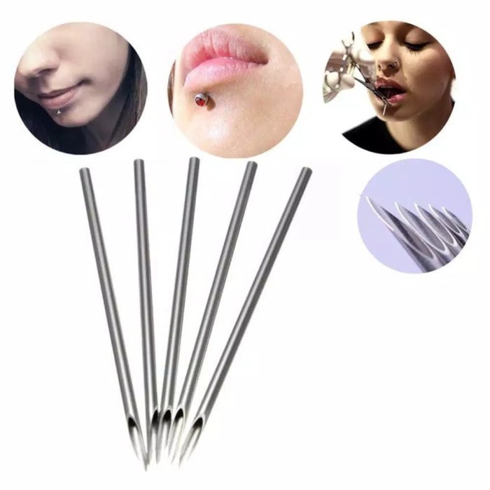Jarum Piercing Steril Tindik Anting Perut Alis Hidung 12 14 16 18g