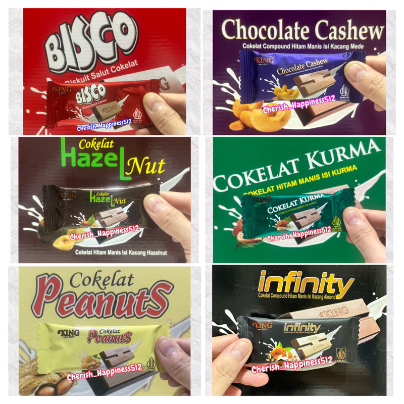 

Desyallshop 1 Pack Isi 20 Pcs DKing Bonibol Bisco, Cashew, Hazelnut, Kurma, Peanut, Infinity