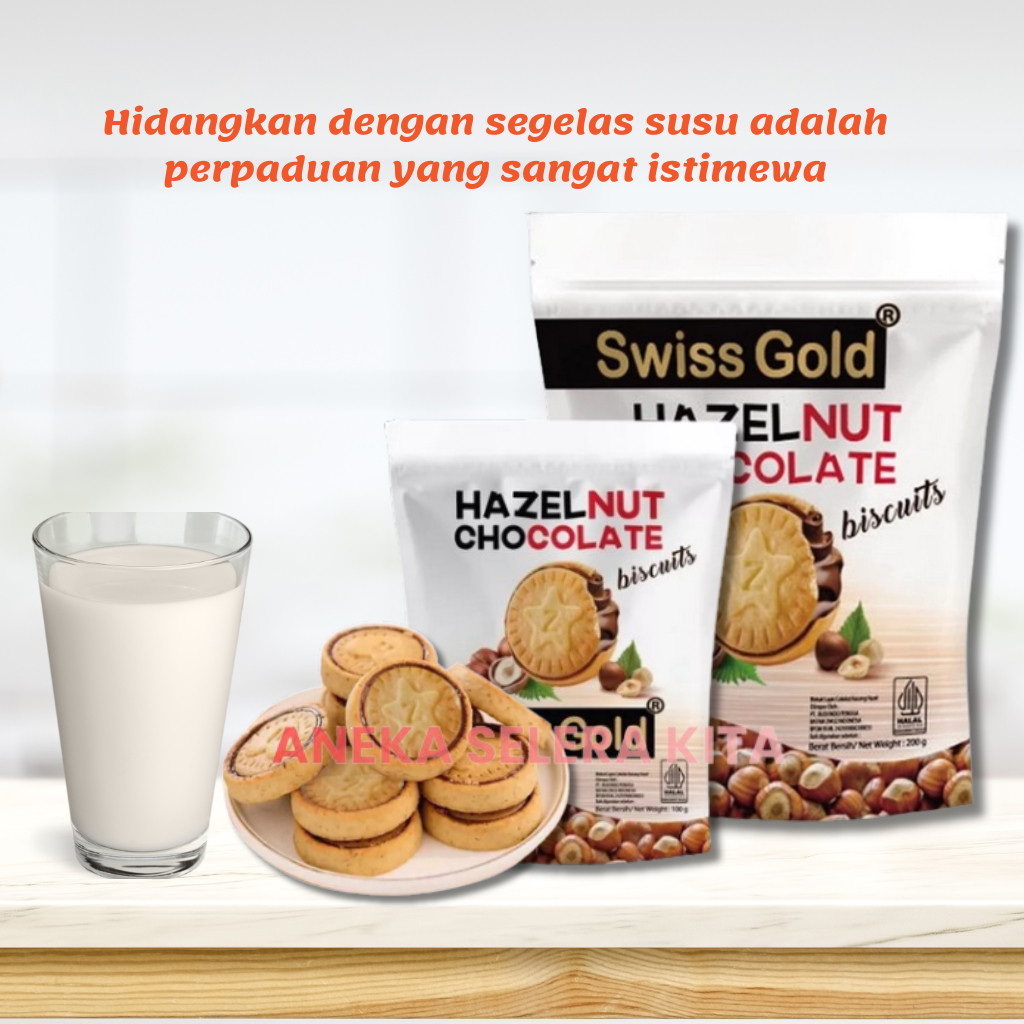 

Andrianbijaksana Swiss Gold Hazelnut Chocolate & White Chocolate Biscuit / Hazelnut Coklat Biskuit