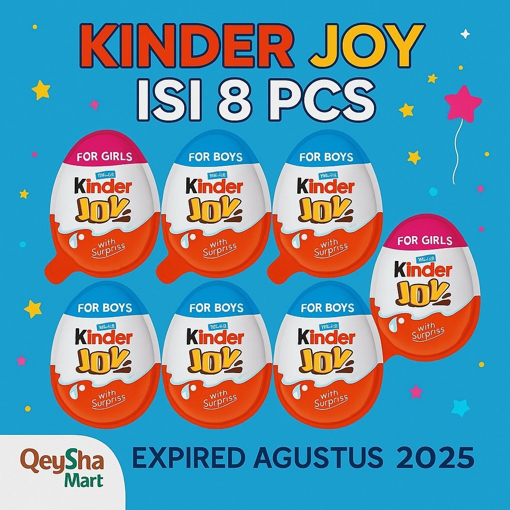 

Andrianbijaksana Kinder Joy Isi 8 Pcs Mainan Anak Chocolate Crispy 20Gr Exp Agustus 2025 Halal