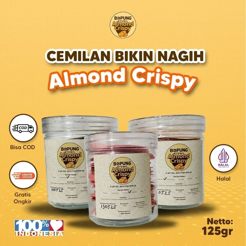 

Andrianbijaksana Bopung Nyemil - Almond Crispy Cheese 200Gr Menggunakan 100% Premium Butter & Putih