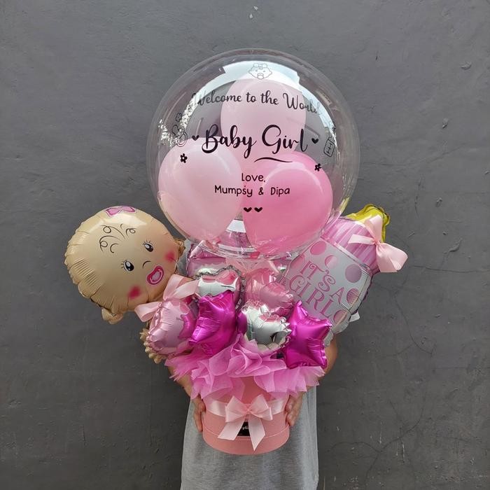 PREMIUM Buket Balon Foil Baby Born - tjeplis.id