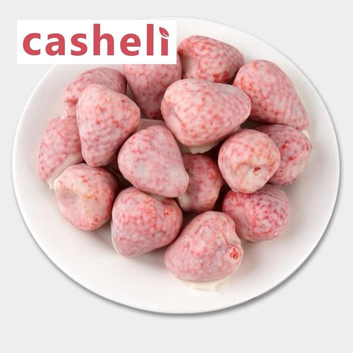 

Casheli Crispy Freeze-Dried Chocolate-Coated Strawberry Food Snacks 50G Camilan Cokelat Kering