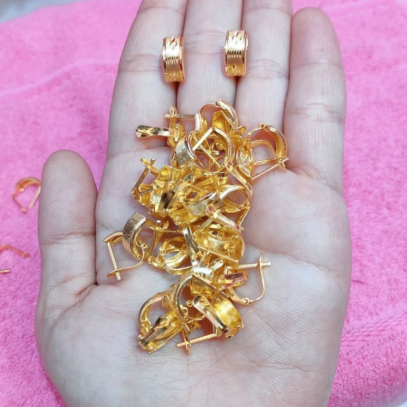 ANTING JEPIT UKIRAN PERAK 925 ASLI LAPIS EMAS