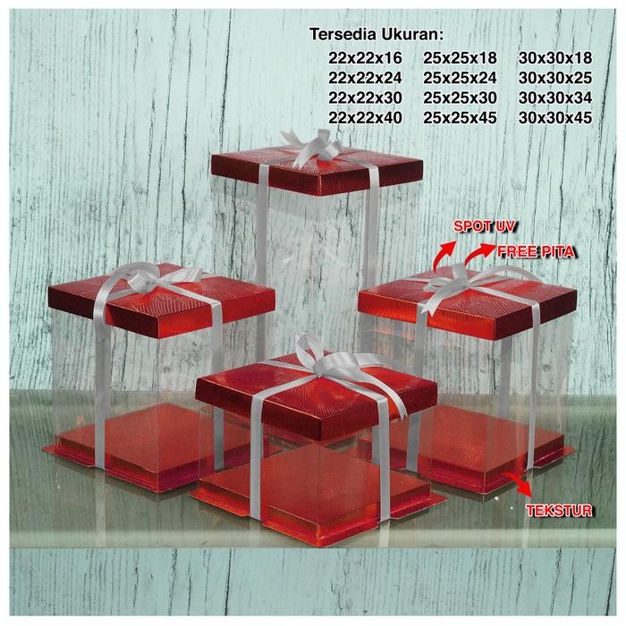 JTTOP" CAKE BOX MIKA DUS KUE KOTAK KUE BOX MIKA GIFT BOX KOTAK KADO KOTAK HANTARAN MIKA PET