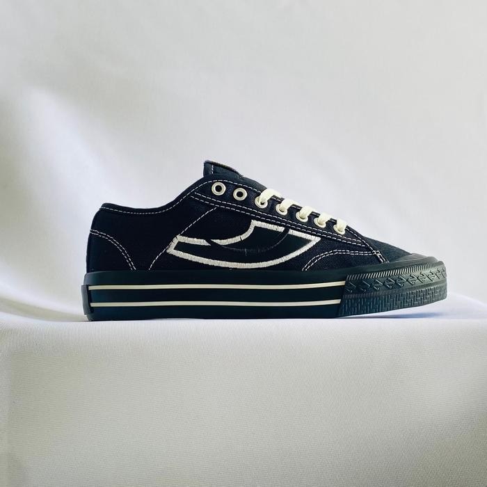 Sepatu Pria Wanita Black Underground Flexion Sneakers Canvas Casual Shoes Sport Non Slip Kanvas 12oz