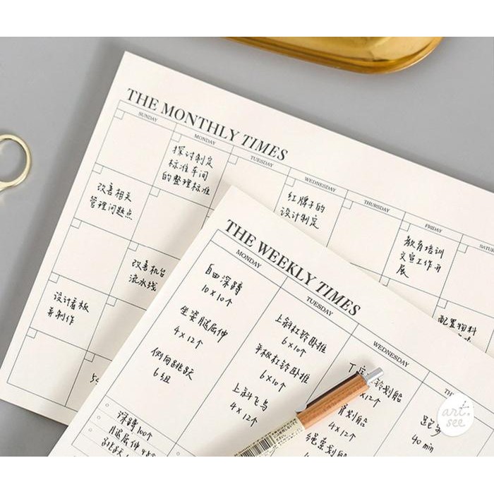

The Times Weekly Monthly Planner Memo Pad / Kertas Notes Calender #Gratisongkir
