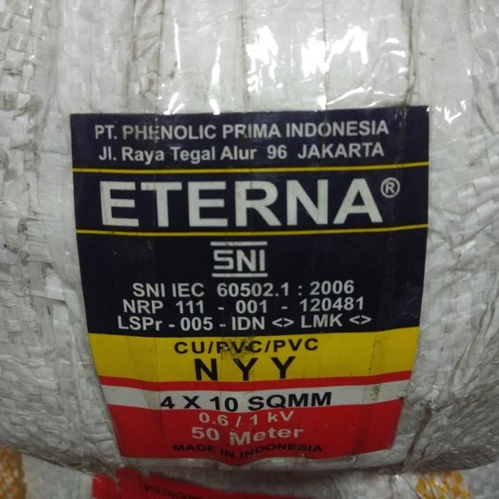 Kabel Listrik Eterna Kawat Isi 4X10 Mm Nyy Hitam Outdoor 50 Meter M
