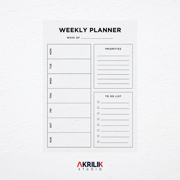 

Acrylic Weekly Planner Akrilik Wall Schedule Papan Agenda Organizer #Gratisongkir