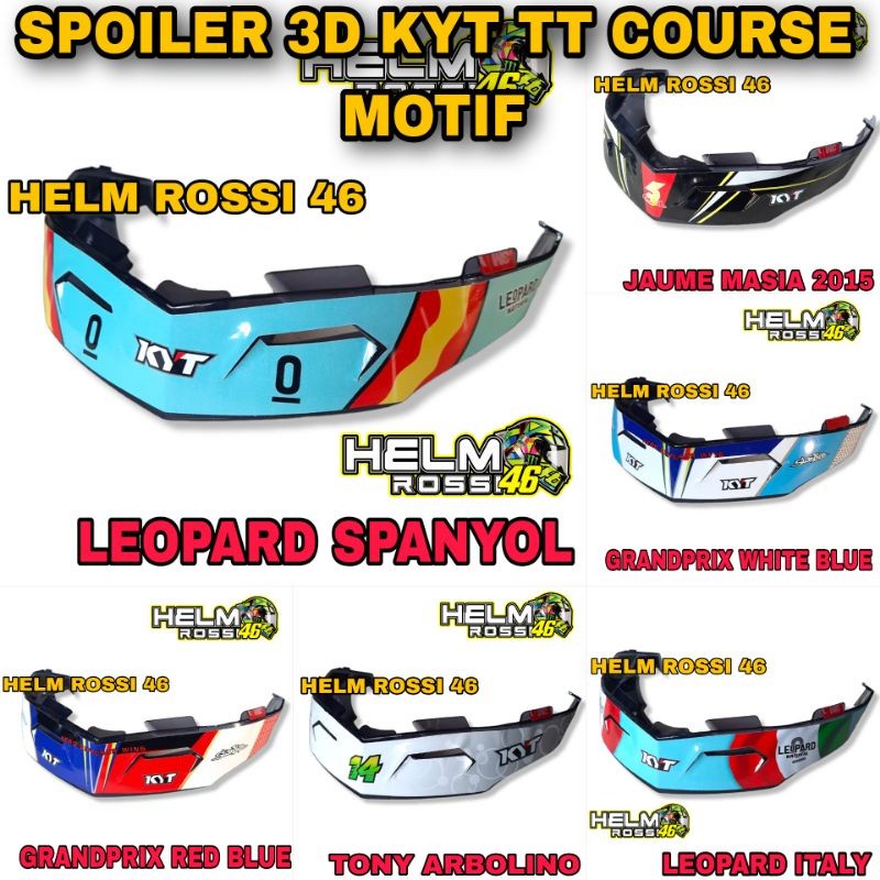 Lotto Heartss - Spoiler 3D KYT TT COURSE TTC Motif Dalla Porta LeopaJaume Masia Venom Carnage Hitam