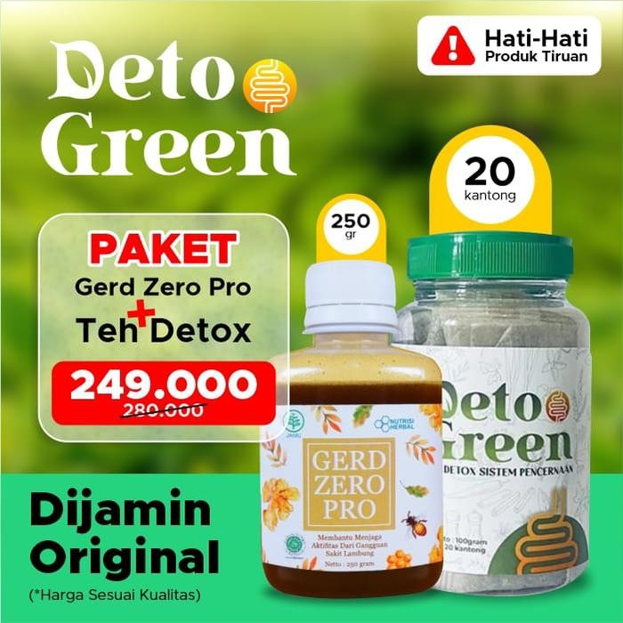 

deto green tea paket Gerd Zero Pro Madu Obat Asam Lambung Maag Anxiety