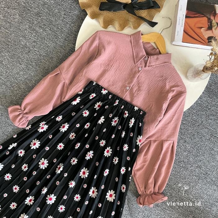 Vienetta.Id - One Set Setelan Wanita Baju Rok Panjang One Set Kiyowo One Set Lucu One Set Wanita
