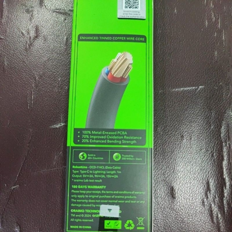 Oraimo FastLine OCD-CL54 / 114CL Type-C to Lightning iphone 3A Data Cable Kabel ori