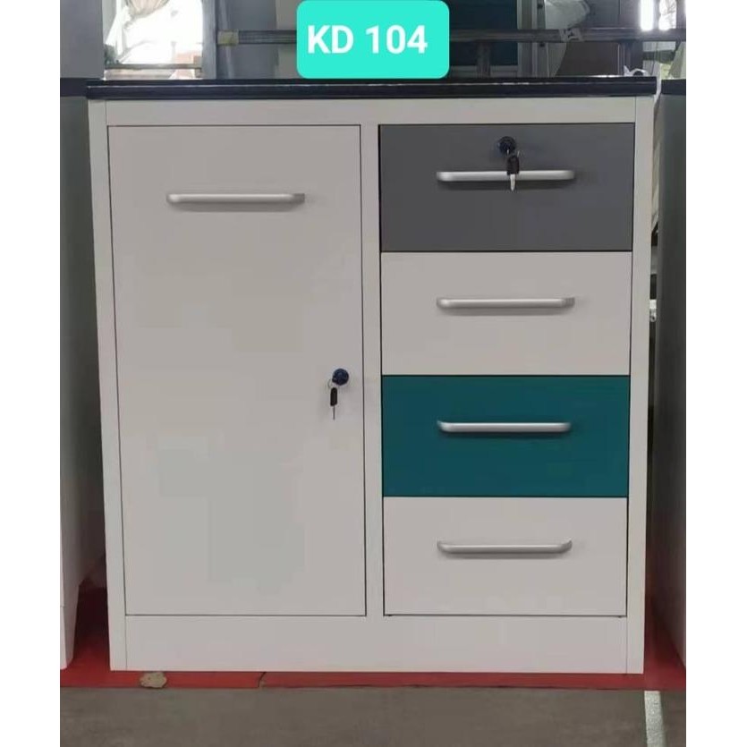 Bebas Ongkir! Kitchen Set Lemari Dapur Besi 2 Pintu Bawah + Kunci Grab/Gosend