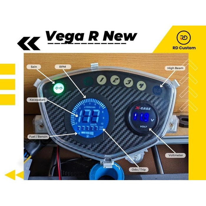 Speedometer Digital Yahama Vega R New