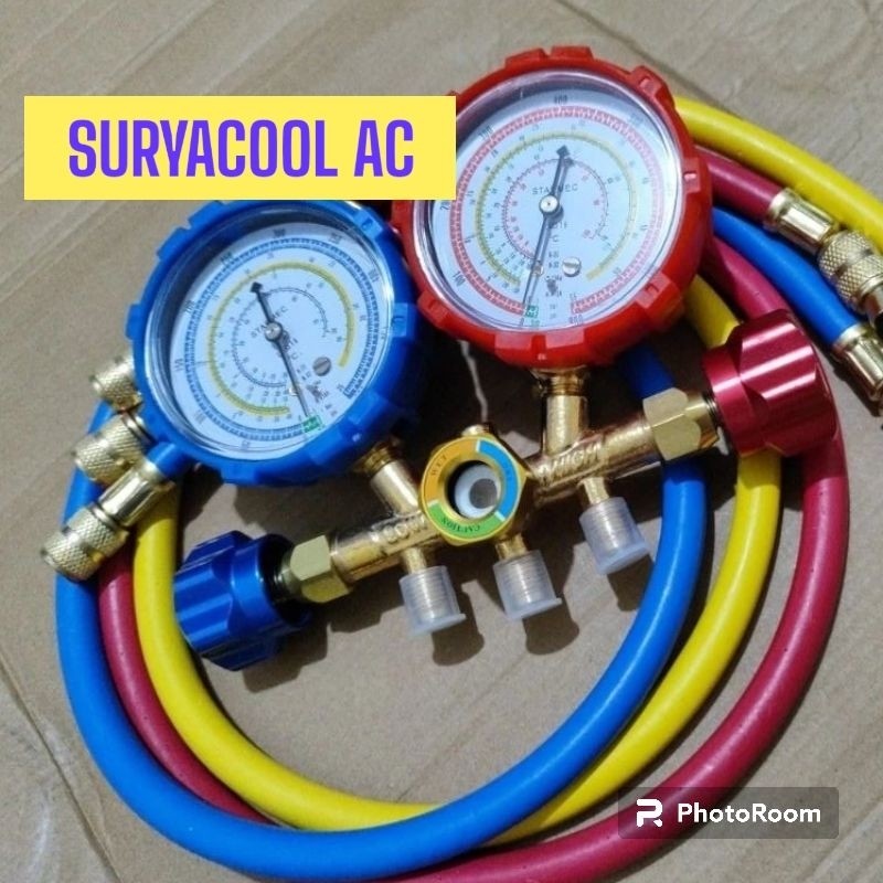 MANIFOLD DOUBLE GAGANG BESI AC