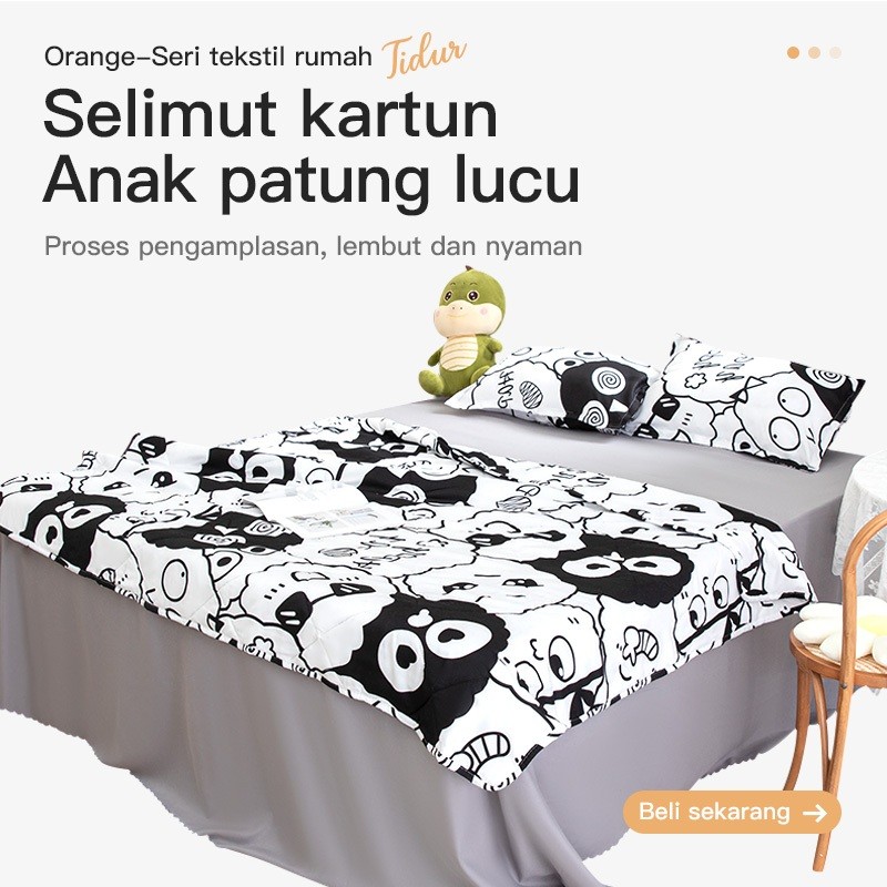 FLASH SALE COD HANYA SELIMUT BEDCOVER READY KIRIM LANGSUNG, BEDCOVER VERSI TIPIS, MOTIF KARTUN,