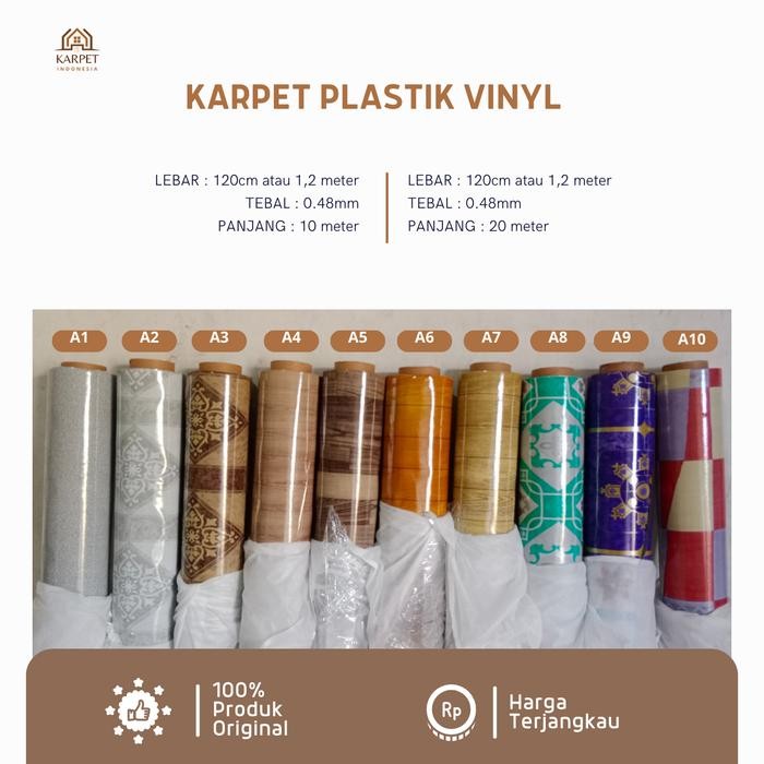 Karpet Vinly Lantai Plastik Roll Tebal Dan Murah Motif banyak