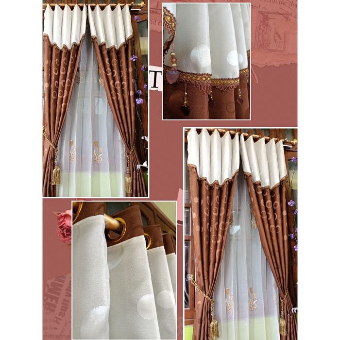 New Gorden Jendela Polos Gorden Embos Poni Kombinasi Hordeng Pintu Gorden Embos Polos Poni Tempel