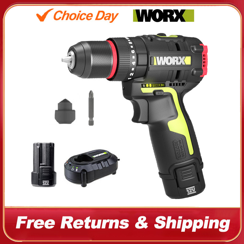 Worx Wu130X 12V Cordless Electric Screwdriver Drill 40Nm Brushless Motor For Metalworking Home