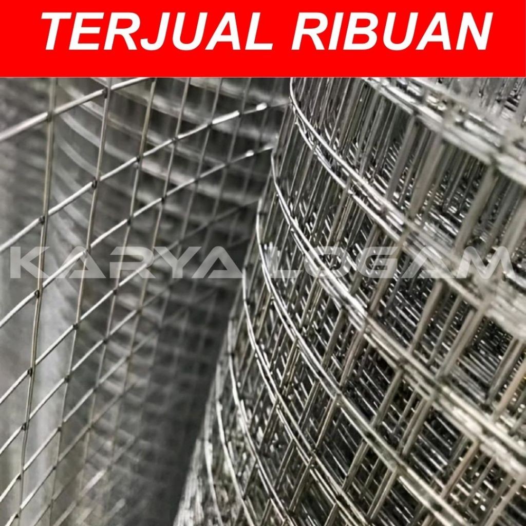 (Minimum Pembelian 3 Mtr) Kawat Loket / Wiremesh Kotak 12 X 12 Mm Tebal 1.2 Mm Tinggi 90cm