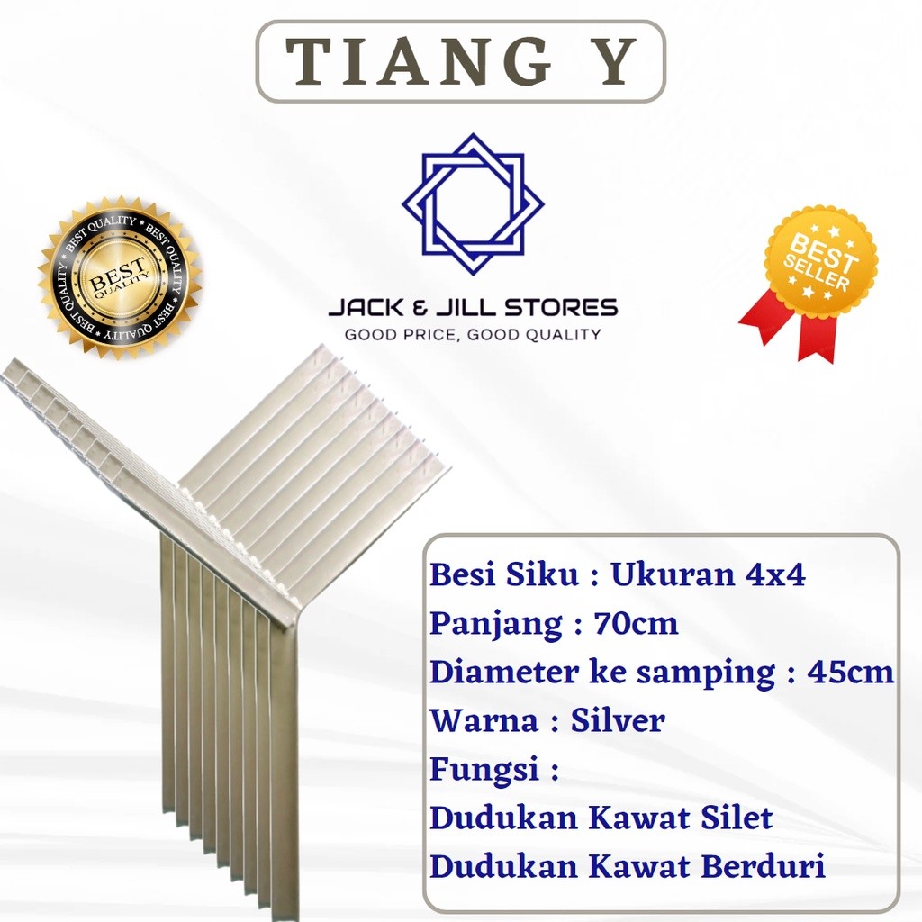 Tiang Y Besi Siku Dudukan Kawat Duri Kawat Silet BTO 22 BTO 30