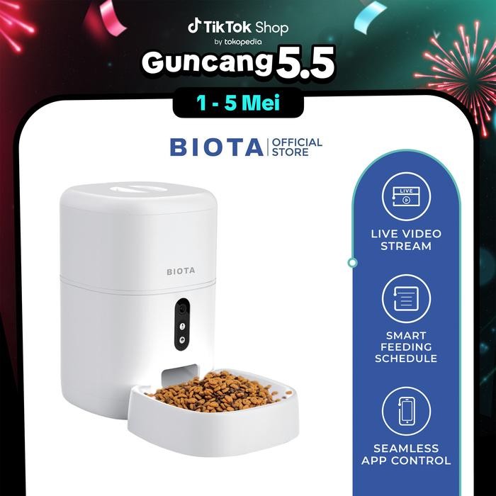 

TERLARIS BIOTA Smart Pet Feeder - Dispenser Makanan Otomatis untuk Kucing dan Anjing dengan Kamera