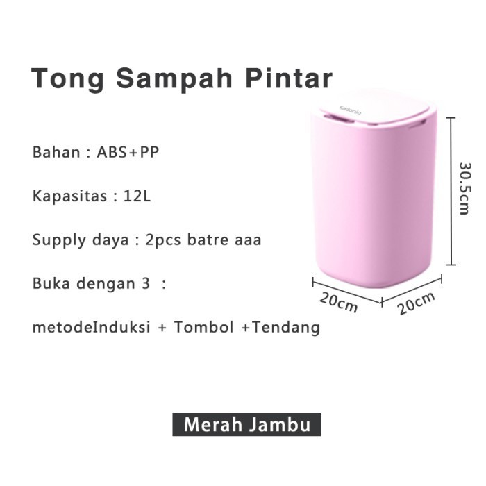 Kadonio Tong Tempat Sampah Otomatis Infrared Automatic Sensor Gerak12L