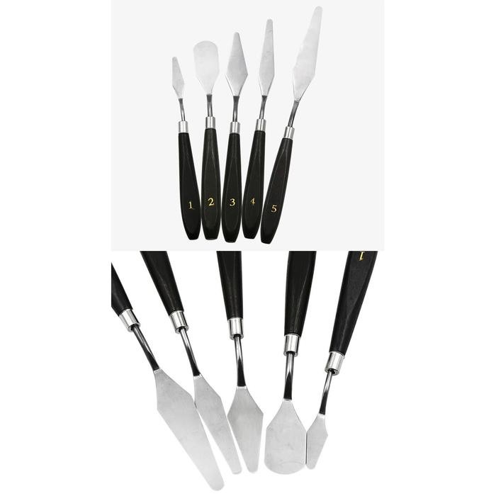 

Artemedia - 5 Pcs Oil Paint Scraper Set Spatula / Alat Campur Cat Pallet Palette