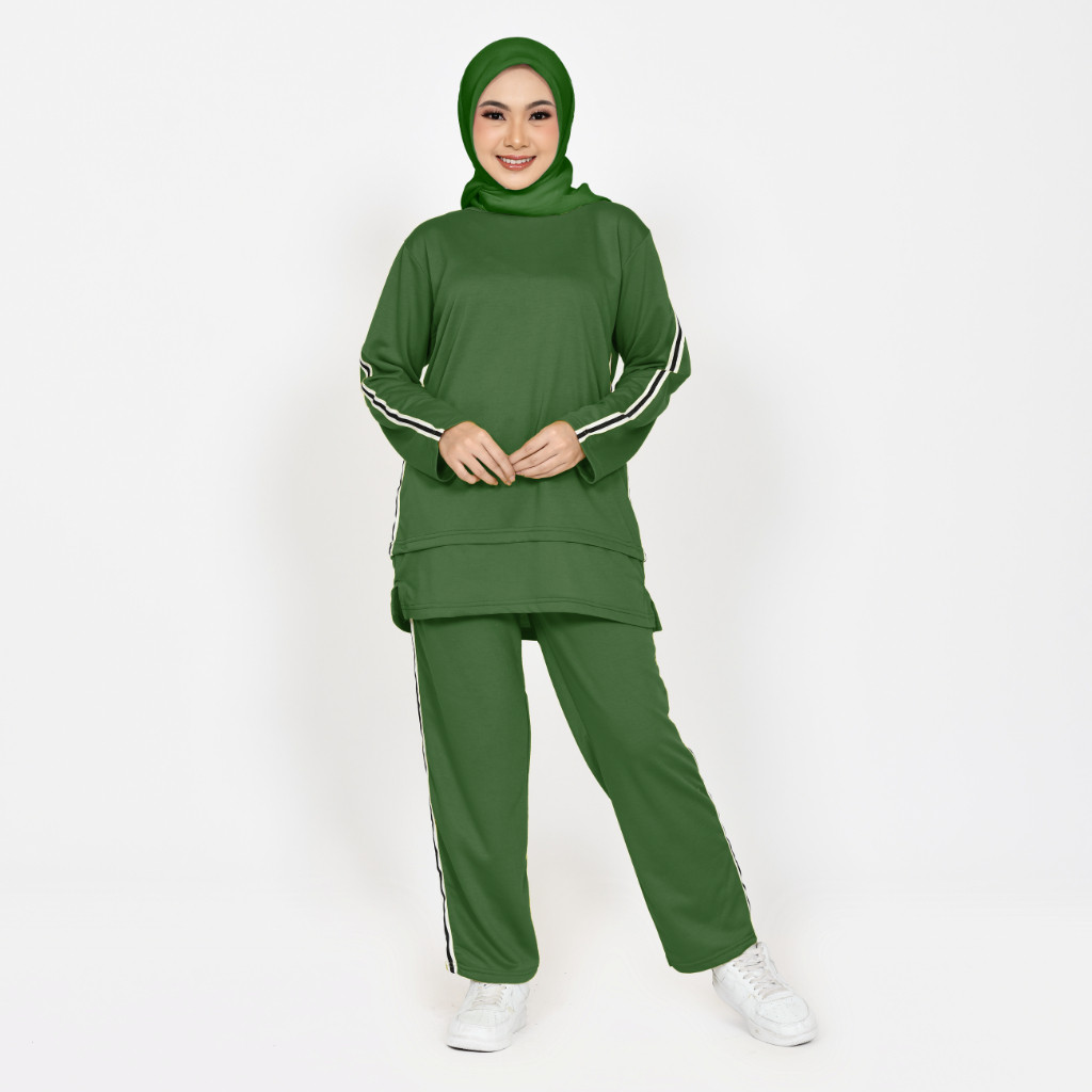 Setelan Senam Olahraga 1Set Baju Clana Setelan Baju Olahraga Ibuibu Stelan Senam Olah Raga Bahan Pre