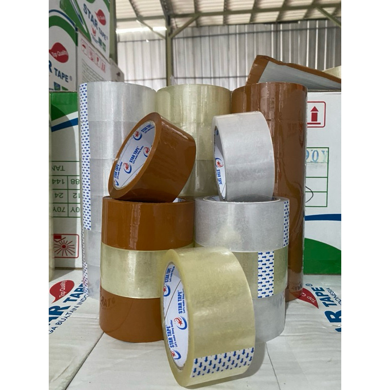 

LAKBAN ( 1 DUS ) BENING (PUTIH) 100 YARD X 48MM LENGKET STAR TAPE KUALITAS TERBAIK MURAH