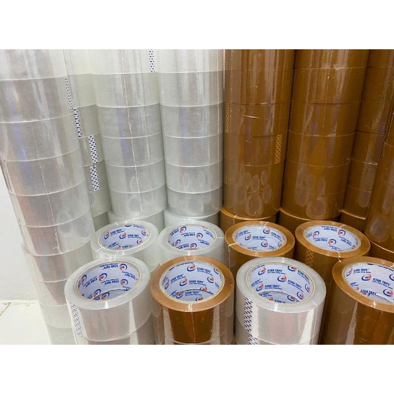 

Lakban Bening 90 yard x 45 mm Star Tape (Per 6 pcs)