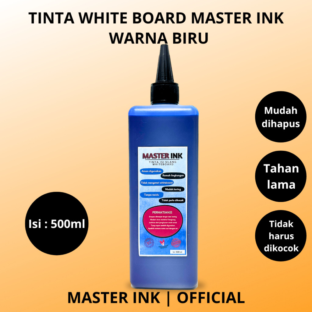 

Tinta Spidol Whiteboard Master INK Tinta Isi Ulang Spidol Master INK BIRU 500ml