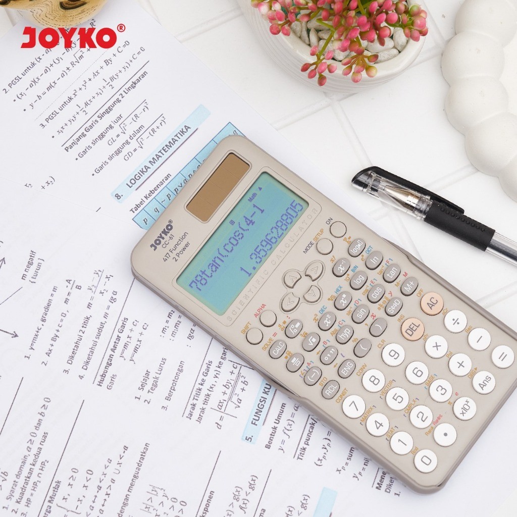 

kalkulator calculator joyko cc 61 scientific 4 line 417 fungsi solar cell dual power
