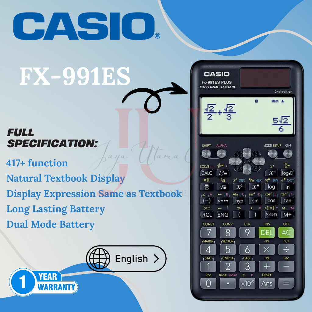 

KALKULATOR CASIO FX 991 ID PLUS / FX 991 ES PLUS BLACK BLUE PINK CALCULATOR CASIO 991-ID 991-ES FX