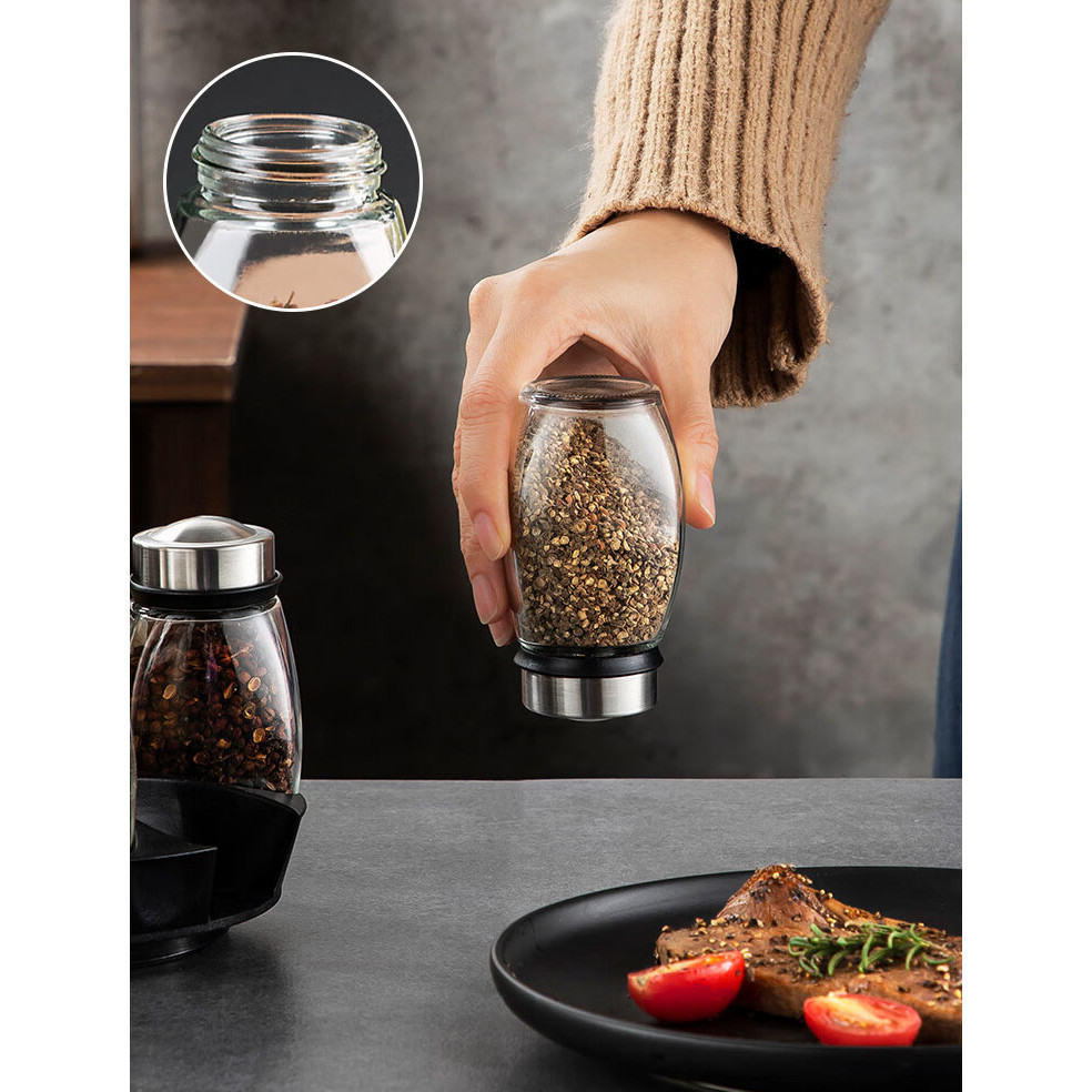 Rempah Rempah Bumbu Set Tempat Botol Bumbu 7in1 Rak Bumbu Putar Tempat Bumbu Putar Tempat Bumbu