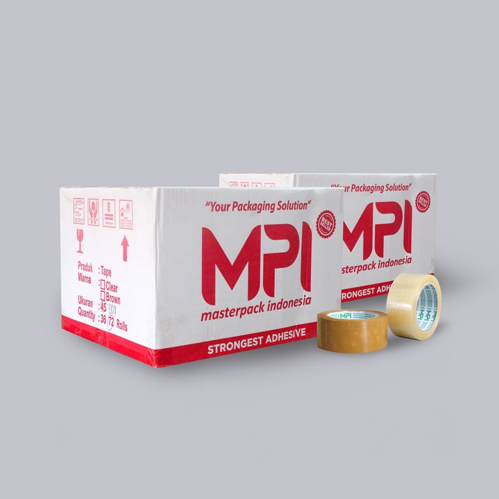 

1 LUSIN [ 12 ROLL ] Lakban Bening Ekonomis 45 mm x 100 Yard / Lakban Packing Paket - Master Pack