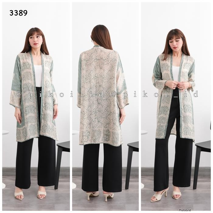 Outer Batik Panjang Wanita / Cardigan Batik Viscos Doby Lengan Panjang