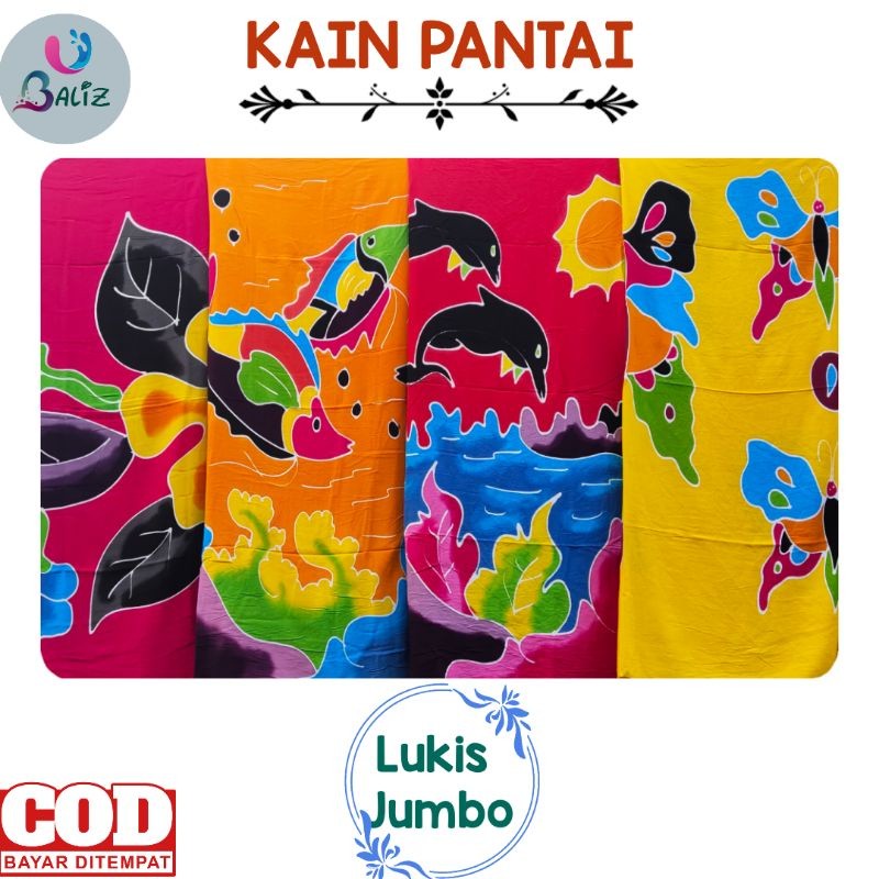 Kain Pantai Lukis Jumbo - Kain Pantai Jumbo - Kain pantai Bali - Kain Pantai - Kain Pantai Tebal -