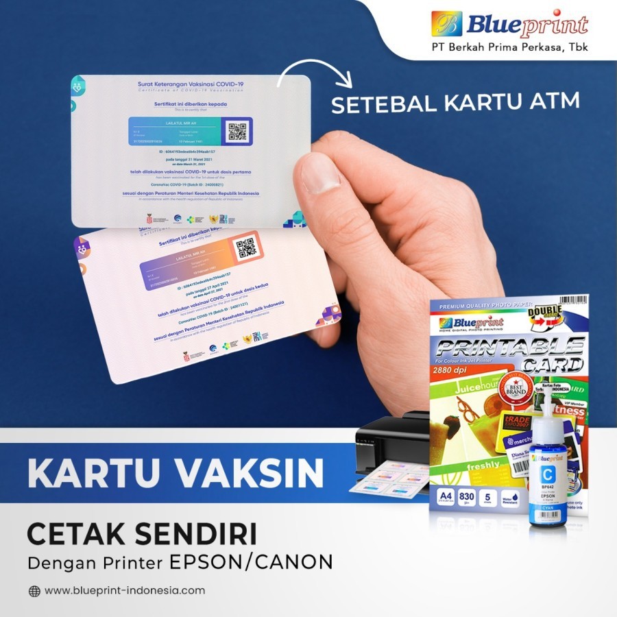 

Bahan ID Card Blueprint Ukuran A4 830 Um / Printable Card BP - GPA4210
