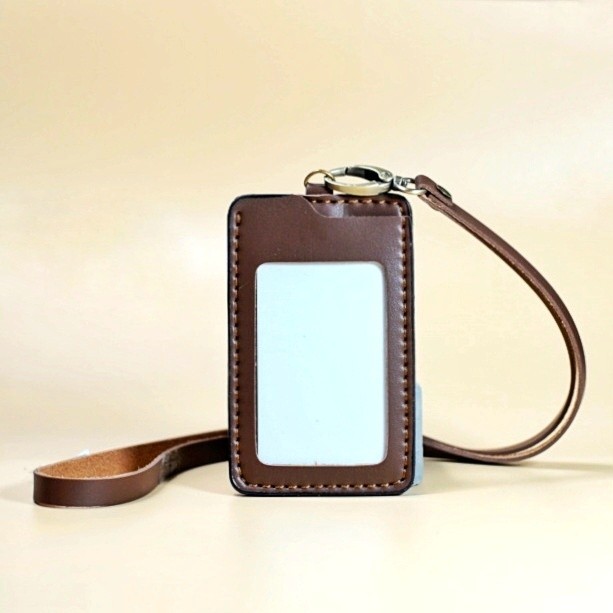 

Lanyard ID Card Kulit Tempat ID Card Kalung dengan Kulit tebal cocok buat Gantungan ID Card kartu ID