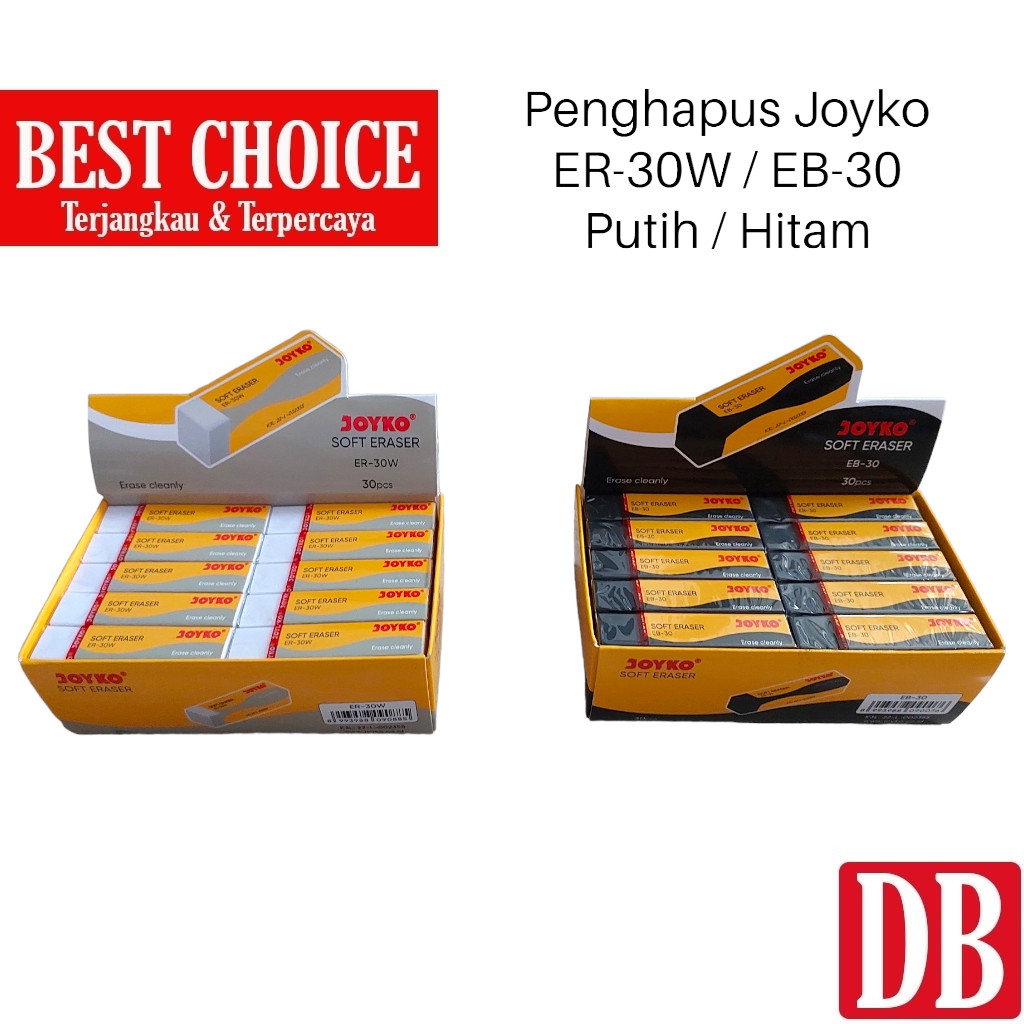 

(30 pcs) Penghapus / Eraser Joyko Sedang EB-30 (Hitam) / ER-30W (Putih) 30pcs