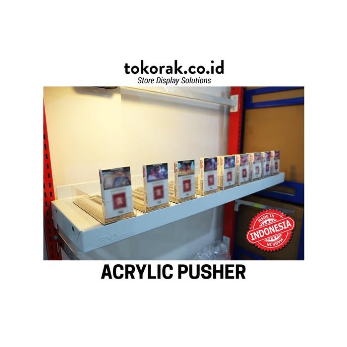 RAK ROKOK ACRYLIC PUSHER OTOMATIS TOKO MINIMARKET SUPERMARKET