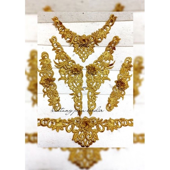 bordir aplikasi kebaya bunga tempel